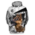 thumbnail image 4 of Sudadera con capucha y estampado 3D por todas partes con diseño de pastor alemán Love Dog Love Dog 01, 4 of 5