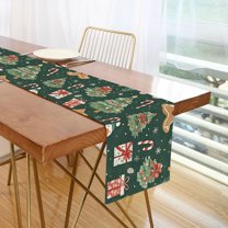 Yayeee Table Runner 70 inches Long Home Kitchen Dinning Party Decoration, Green Christmas Trees