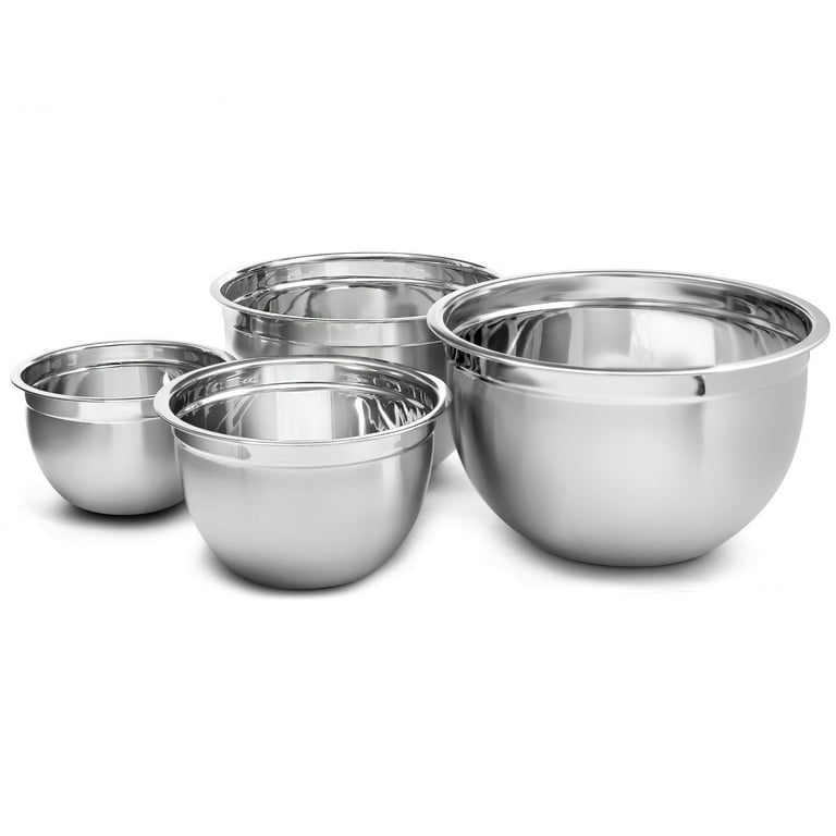 YBM Home Premium Heavy Gauge Stainless Steel Mixing Bowls - Set of 4,  Nested Bowls of 3 Qt, 5 Qt, 6.5 Qt, 10 Qt 