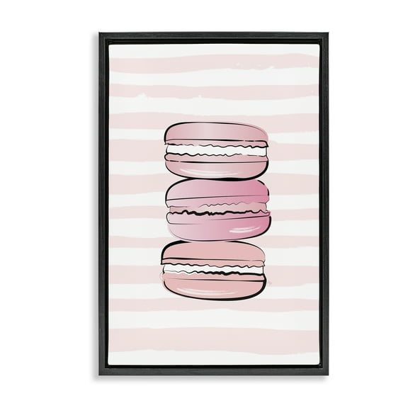 Stupell Industries Blush Pink Macarons Food & Beverage Painting Black Floater Framed Art Print Wall Art, 17 x 25
