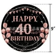 thumbnail image 3 of Black Rose Gold Party Supplies,40th Birthday Theme Disposable Party Tableware Sets - Paper Plates,Napkins,Plastic Forks Knives,Tablecloths,40th Birthday Decorations for Men,24 Guests, 3 of 7