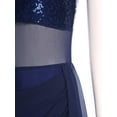 thumbnail image 6 of Sholeno Women's Sparkly Sequin Lyrical Ballet Dance Dress Flowy Skirt Figure Skating Dancewear Navy Blue XL, 6 of 7