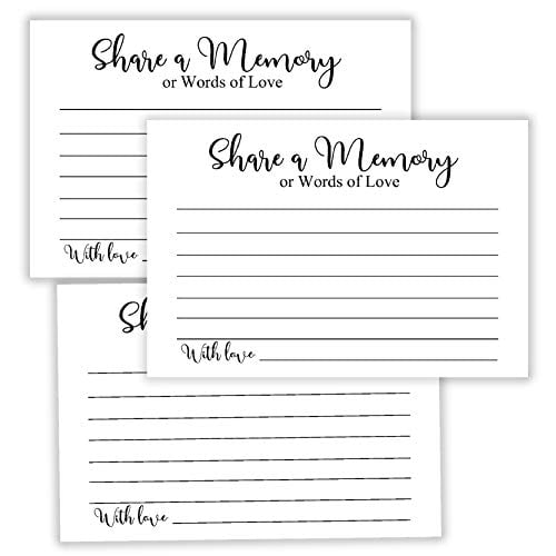 Share a Memory Cards, Funeral Guest Book, Memory Card for Celebration of  Life, Graduation, Wedding, Retirement, Going Away Party, Pack of 50, 4x6  Inch - Walmart.com