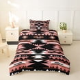 thumbnail image 2 of jejeloiu Bold Tribal Twin Duvet Cover For Girls,Geometric Print Twin Bedding,Pink Black,Black Reversible,2pcs,1 Duvet Cover and 1 Pillowcase, 2 of 6