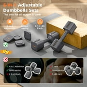 5-in-1 Adjustable Dumbbell Set of 2, 20LBS/10LBS Hand Weights for Women, 1s-Adjust Dual-Stable Dumbbell Set for Women