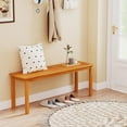 thumbnail image 5 of LEHOME Acacia Wood Outdoor Bench, 47" Patio Dining Bench with Slatted Seat, Backless Wooden Garden Bench, Farmhouse Furniture for Garden, Entryway, Poolside, Porch, Balcony, Park & Deck, 5 of 8