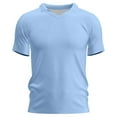 thumbnail image 2 of Men's Fashion V Neck Lapel Collar Short Sleeve T Shirt Summer Casual Oversized Tee Comfortable Breathable Stylish Trendy Mens Basic Tee Shirts Summer Classic T-Shirts, 2 of 4