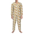 thumbnail image 3 of Sikiie Pizza Slices Mens Pajama Set, Soft Warm Long Sleeve Sleepwear, Cozy Button-Down Pjs for Men-X-Large, 3 of 7
