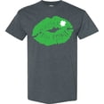 thumbnail image 3 of Inktastic St. Patrick's Day Lucky Lips with White Shamrock T-Shirt, 3 of 5