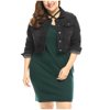 Agnes Orinda Women's Plus Size Cropped Jean Denim Jacket Button Closed Outfits Fashion Jackets