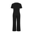 thumbnail image 4 of Aofany Summer 2 Piece Outfit Set for Women Ruched Short Sleeve Tops and Wide Leg Pants with Pockets Casual Tracksuit Sets Ladies Loungewear, 4 of 4