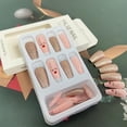 thumbnail image 4 of SUTENGDA Ongles Pressés de Noël Design Bonhomme de Neige Flocon de Neige Faux Ongles Brillants Rouges Couleur Unie Faux Ongles avec Colle Ongles Carrés Moyens Ongles Artificiels Réutilisables à Coller, 4 of 5