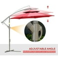 thumbnail image 3 of Outsunny 8.70 Feet Red Solid Print Offset Patio Umbrella, 2-Tier Top with Vents, 3 of 9