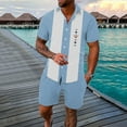 thumbnail image 2 of Vedolay Casual Short Sets For Men Men 2 Piece Outfits Summer Casual T Shirts and Classic Sport Shorts,Sky Blue 3XL, 2 of 3