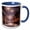 Blue/White, variant on 3drose, Street of a Fairy City in Winter. Christmas Mood. Snow, Decorations, 11oz Two-tone Blue Mug