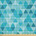 thumbnail image 2 of Ambesonne Blue Fabric by the Yard Microfiber, Geometric Triangles Mosaic, 10 Yards, Blue Sky Blue Pale Blue, 2 of 2