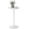 thumbnail image 1 of HOMCOM Round Bar Table for 2 People, High Pub Table with Steel Base, White, 1 of 9