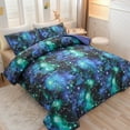 thumbnail image 3 of Btargot Constellation Comforter Set Queen Tie Dye Ombre Bedding Set for Kids Teens Girls Boys Gradient Galaxy Bed-in-a-Bag Black Green, 3 of 13