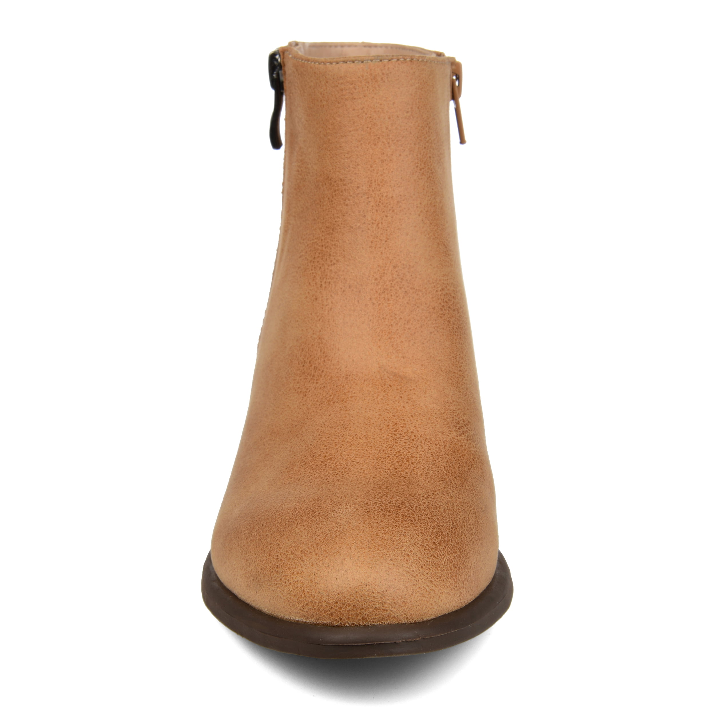 Journee Womens Jayda Inside Zip Stacked Heel Booties