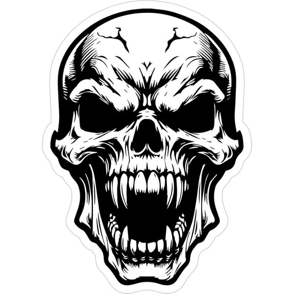 7 Pack - StickerDad® Vampire Skull 413 - 5 INCH - Full Color Printed Sticker - for Car, Truck, Windows, Walls, Bumpers, Laptop, Lockers, etc.