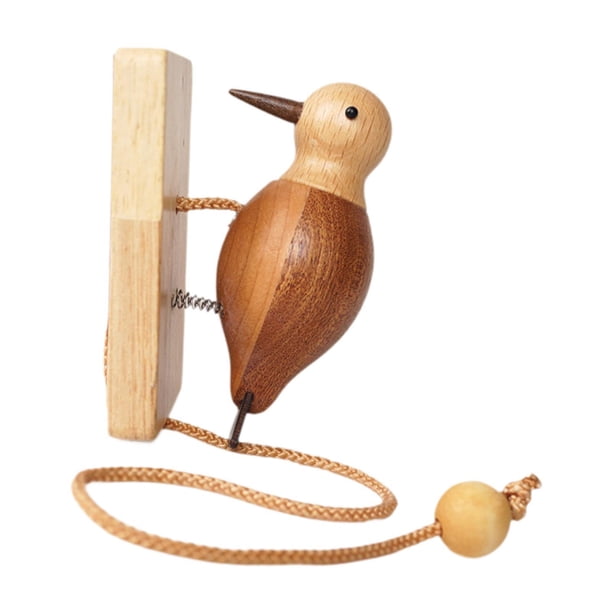 Timbre de pájaro carpintero, regalo de inauguración de la casa, timbre decorativo de madera para puerta. Forma 3D