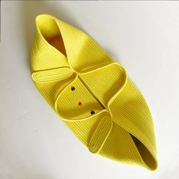 Cesta tejida con asas,Cesta cambiadora portátil para la parte del tocador,Cesta de Moisés para recién nacidos niños niñas de mano,Estación para cambiar pañales de bebé Amarillo