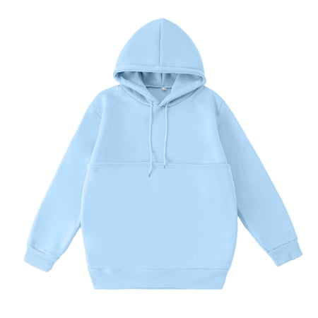 felwors Cat Pouch Hoodie for Women Kangaroo Pocket Dog Pouch Sweatshirts Pet Carrier Pullover Animal Holder Long Sleeve Tops Light Blue L