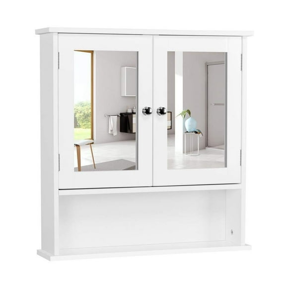 ZOPan Bathroom Wall Mount Medicine Cabinet w/Adjustable Shelves & 2 Mirror Door
