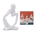thumbnail image 1 of Escultura de Abstracto, Estatuilla de Resina Creativa, je en s, Adornos Artesanales, Estatuas de , Decoración , Blanco Izquierdo Blanco Derecha BLESIY Figura Pensador abstracto, 1 of 8