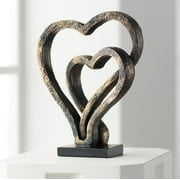 Kensington Hill Interlocking Hearts 11 3/4" High Bronze Finish Sculpture