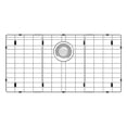 thumbnail image 1 of jkxoo Rejilla de fregadero de 27-9/16" x 14-9/16" Protectores de fregadero de acero inoxidable para fregadero de cocina Rejilla inferior desagüe trasero con radio de esquina Rejillas de fregadero de 3, 1 of 5
