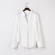 thumbnail image 4 of Camisa informal de algodón y lino con cuello en V y color sólido para mujer Pompotops  FGAJ13432, 4 of 9