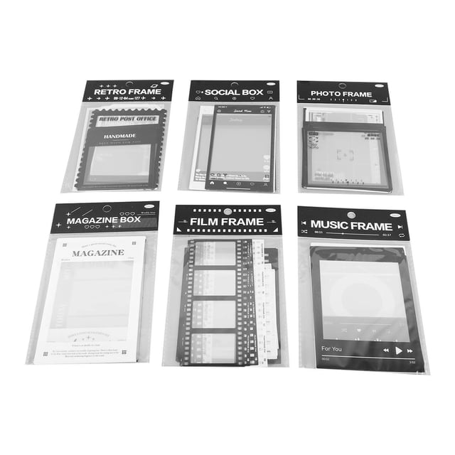 Photo Frame Stickers,6 Bags Scrapbook Frames Photo Border Stickers Scrapbook Frame Stickers Remarkable Clarity