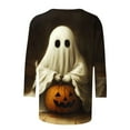 thumbnail image 5 of VKOYWKM 3/4 Sleeve Tops for Women Halloween Shirts Funny Pumpkin Ghost Graphic Tees Fall Crew Neck Loose Fit Spooky Halloween T-Shirts Shirts, 5 of 5