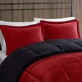 thumbnail image 2 of GDF Studio 4-Piece King Plush to Sherpa Down Alternative Comforter Set, Red+Black, 2 of 8