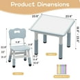 thumbnail image 3 of EastVita Kids Table and 4 Chairs Set,Height Adjustable Toddler Table,Graffiti Desktop,Children Learning Activity Table Light Grey, 3 of 5
