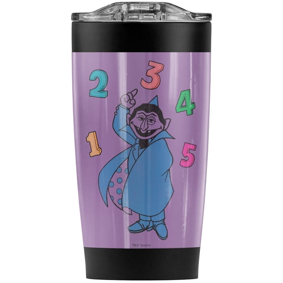 Sesame Street/Count Stainless Steel Tumbler 20 oz Coffee Travel Mug/Cup, Vacuum Insulated & Double Wall with Leakproof Sliding Lid | Great for Hot Drinks and Cold Beverages