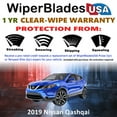 thumbnail image 2 of 2019 Nissan Qashqai Beam Wiper Blades Wipers w/1yr Warranty (Set of 2) (WiperBladesUSA), 2 of 5