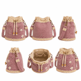 thumbnail image 6 of Denim Crochet Bucket Bag, Drawstring Crossbody Shoulder Purse, Boho Jean Handbag with Daisy Embroidery and Adjustable Strap, 6 of 8