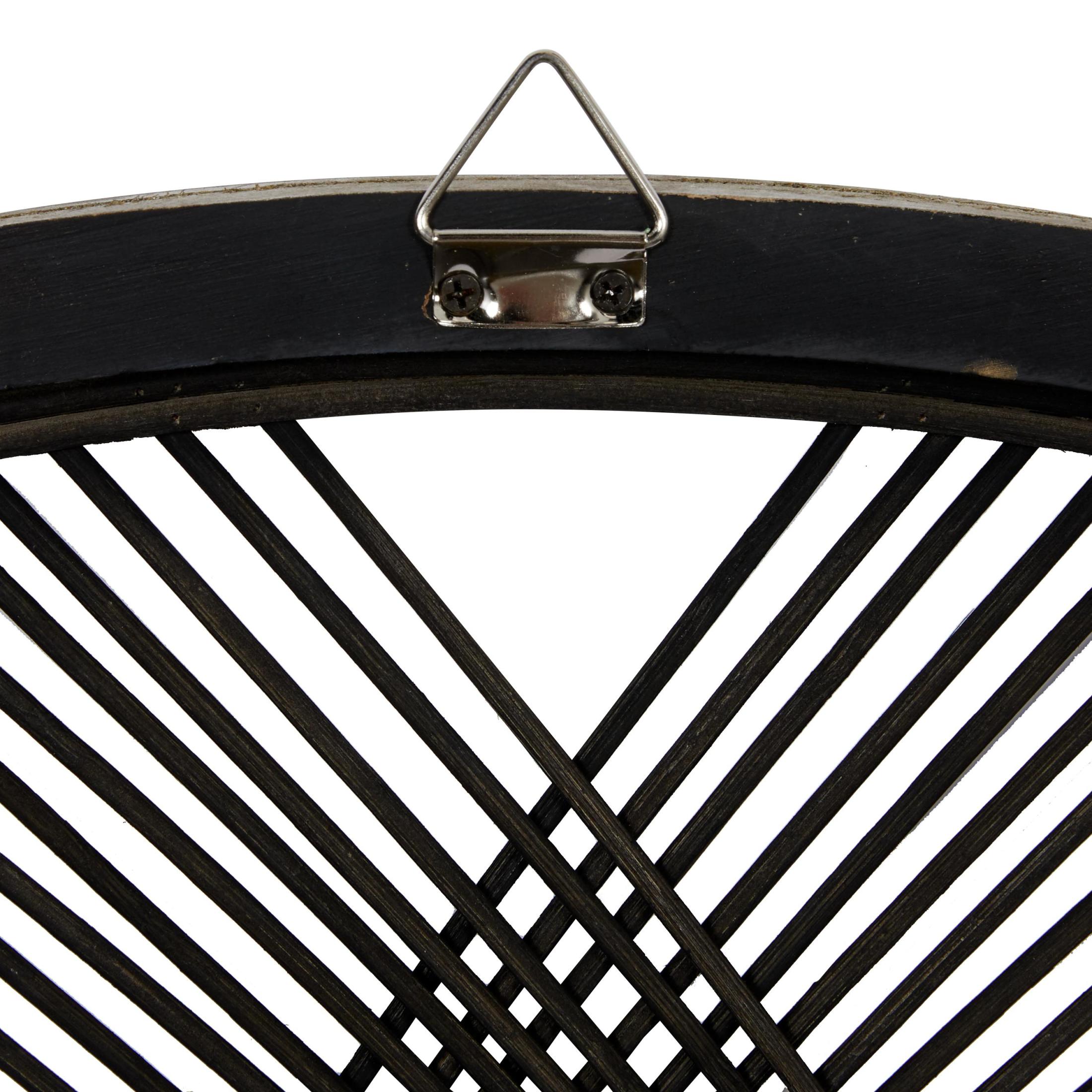 DecMode Black Wood Woven Geometric Wall Decor