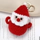 thumbnail image 1 of Adornos navideños de poliéster R. Llaveros de muñeco de nieve y Papá Noel tejidos a ganchillo, hechos de hilo de lana. Adornos navideños para exteriores. Decoración navideña., 1 of 2
