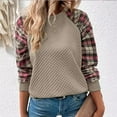 thumbnail image 2 of CLOISE Pullover Sweatshirts for Women No Hoodie Pockets Plus Size Crew Neck Tops Color Block Long Sleeve Clothes, 2 of 8