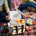 thumbnail image 5 of FORMRS Insulated Cooler Bag 24 Cans Capacity Soft Leakproof Lunch Box with Side Pockets, Orange Leaves, 5 of 7