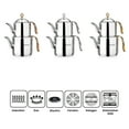 thumbnail image 3 of Korkmaz Cintemani Stainless Steel Double Turkish Tea Pot Set with Metal Handles, Birthday, Wedding, Christmas Gift, Silver, 3.2 qt, 3 of 4