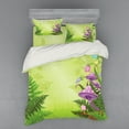 thumbnail image 2 of Ambesonne Landscape Bedding Set 3 Pcs, Mushroom Flower Magic, Twin, Green Purple, 2 of 3