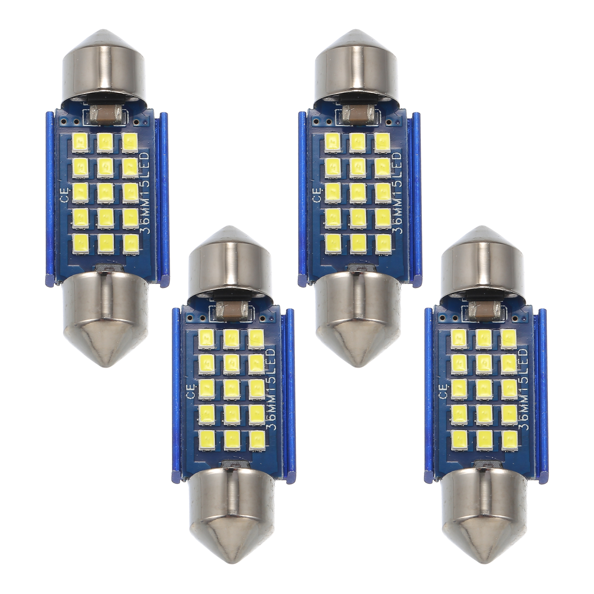 Unique Bargains 4pcs LED Festoon Light 36mm 1210 Car LED Bulb Interior