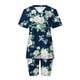 thumbnail image 4 of ICHUANYI Liquidación, Tops de manga corta con cuello en V de verano para mujer, pantalones cortos, ropa cómoda para el hogar, conjuntos de traje de dos piezas ICHUANYI WER2023082201393, 4 of 7