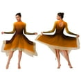 thumbnail image 6 of Hansber Women's Praise Dance Dress Long Sleeve Flowy Swing Asymmetrical Tunic Worship Liturgical Dancewear Orange M, 6 of 6