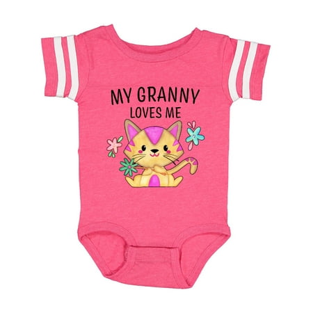 

Inktastic My Granny Loves Me with Cute Kitten and Flowers Gift Baby Boy or Baby Girl Bodysuit