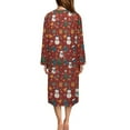 thumbnail image 2 of Xoenoiee Christmas Snowman Tree Bell Sock Snowflake Print Women Zipper Robe Long Sleeve House Coats Robes Xmas Soft Bathrobe with Pockets Lightweight Nightgown Plus Size, Size S, 2 of 7